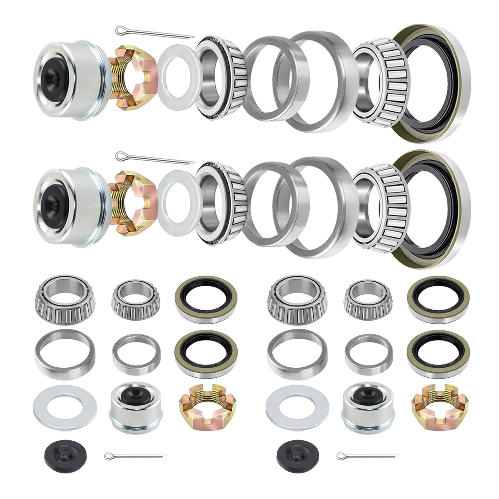 Tgkjmad 4 Sets 7,000 lb Boat Trailer Axle Bearing Kits, 25580 14125A-Set of 4