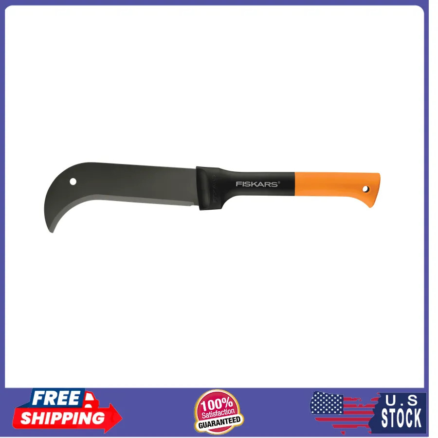 Fiskars 9 Inch Brush Axe Curved Blade Machete Black Orange