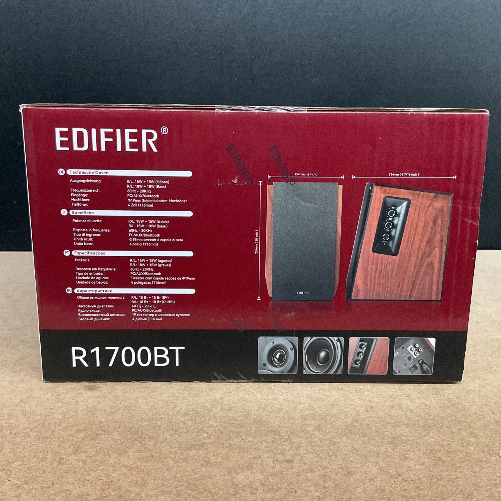 Edifier R1700BT Bluetooth Bookshelf Speakers - Damaged Box