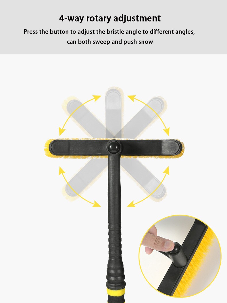 1Pc 2-in-1 Ice Scraper with Brush for Car Windshield Snow Remove Cleaner Black ?
