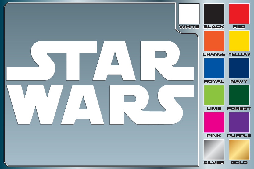 STAR WARS BLOCK LOGO cut vinyl decal #1 Star Wars Sticker, Car Window Decal