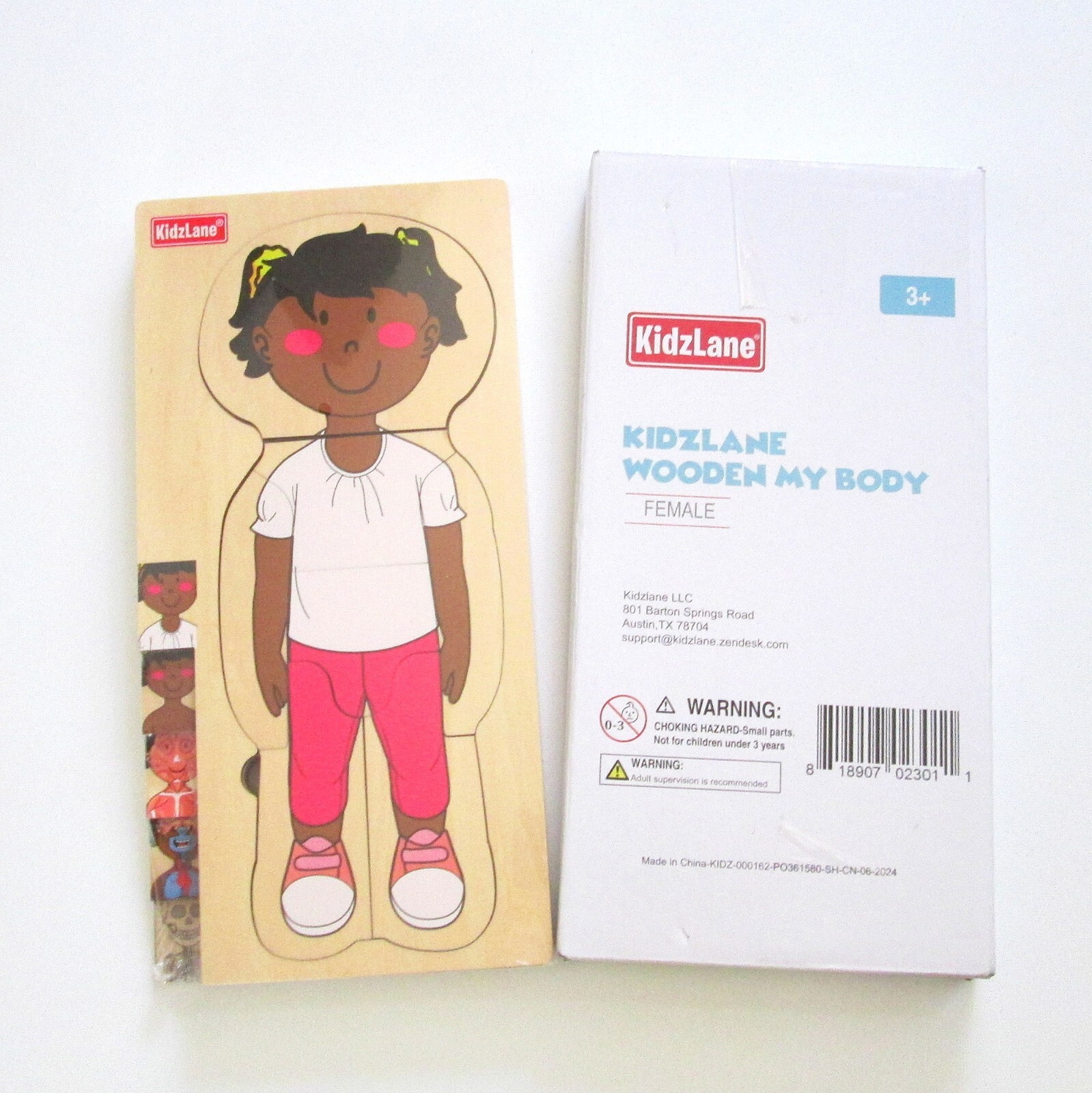 Kidzlane My Body Wooden Educational Puzzle Female African American Ages 3+