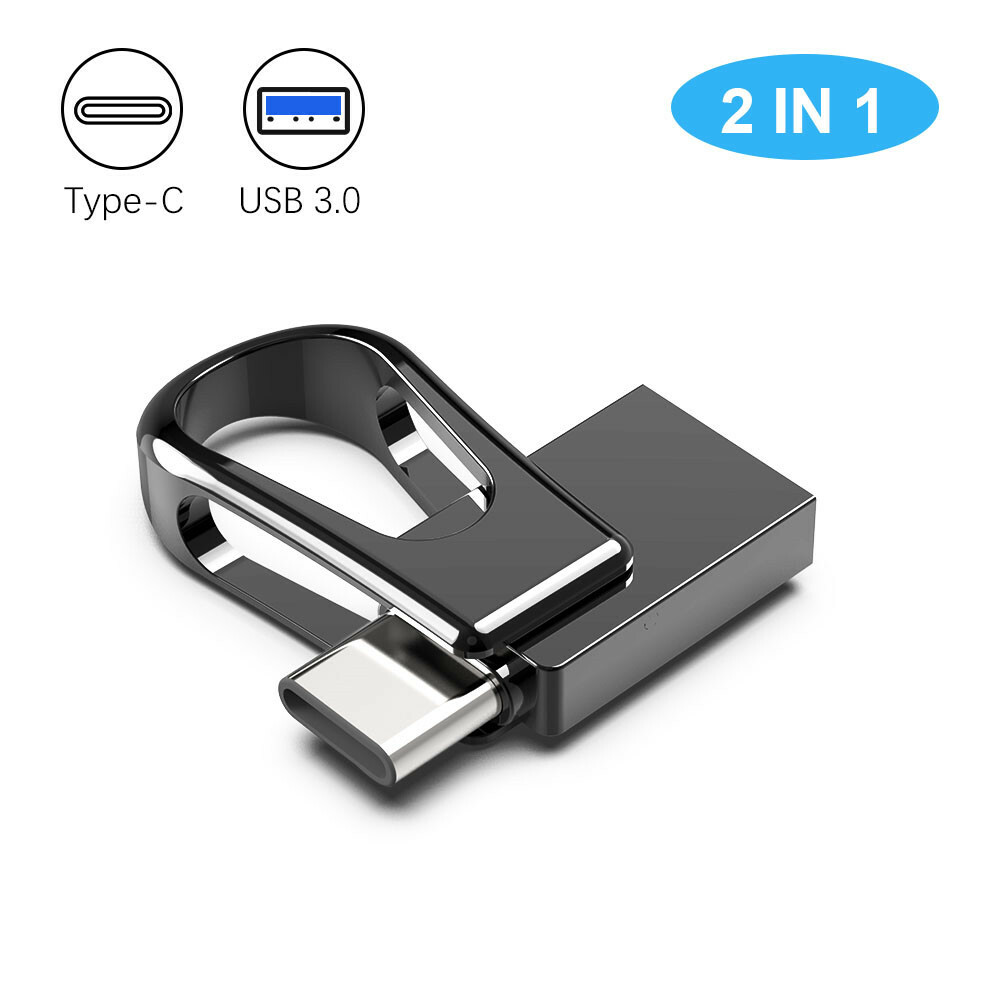 USB 3.0 64GB  Waterproof  Mini  2 In 1 Dual OTG Type C Flash Drive For Phone PC