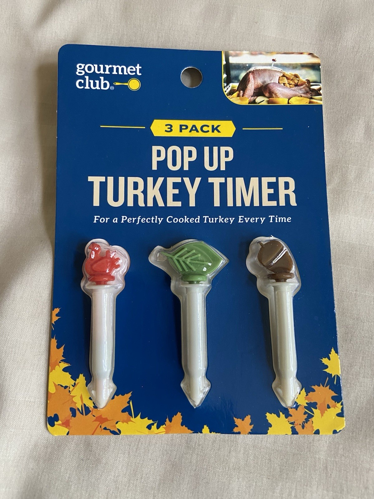 NIP Gourmet Club 3 Pack Pop Up Turkey Timer - NEW
