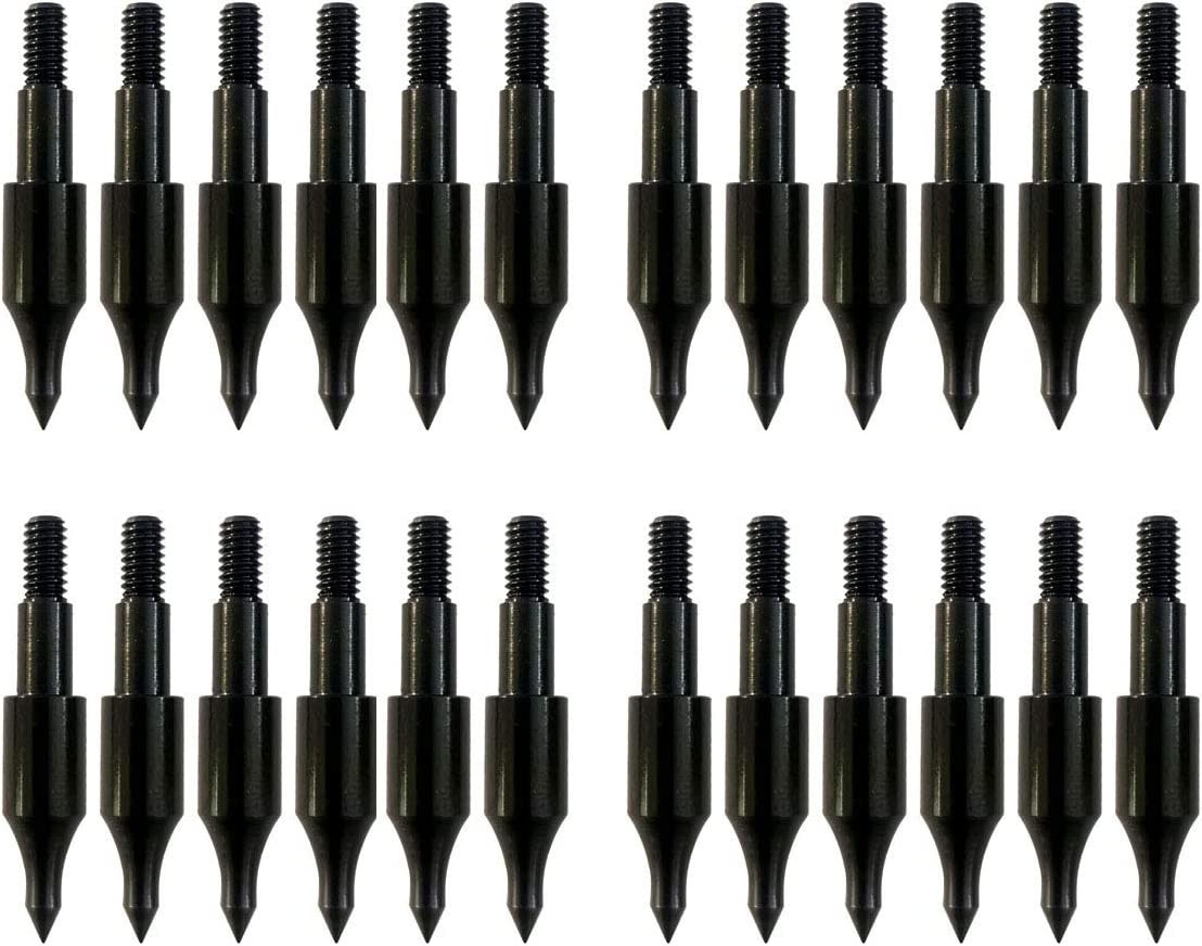 24 Pcs Steel 100 Grain Archery Arrow Field Points Field Tips - Practice Target &