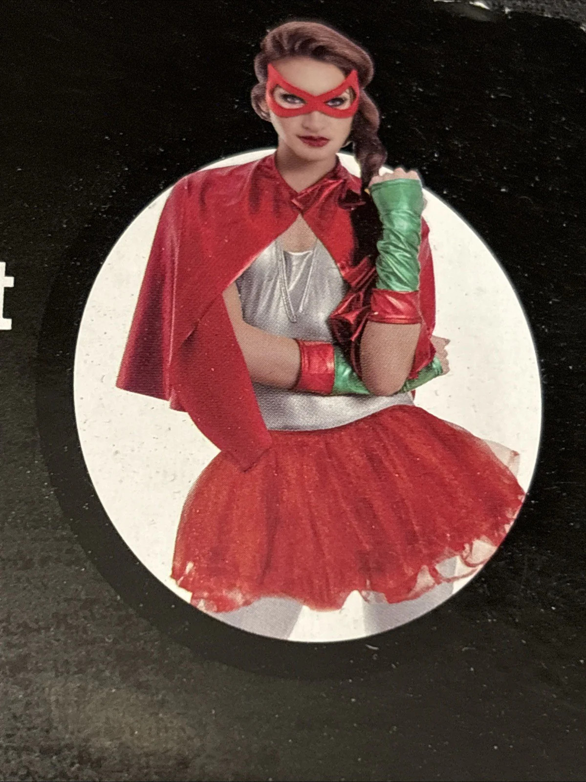 Red  Eye Mask W/ Matching Gloves Costume Accessory
