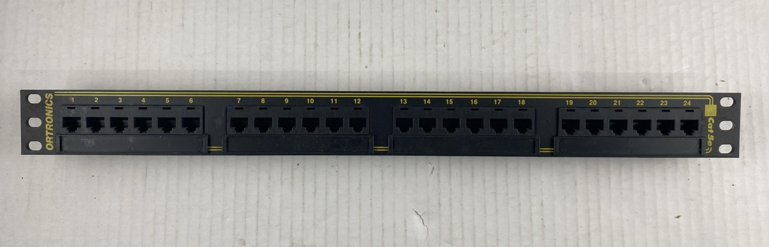 Ortronics OR-851044265 24 Port CAT5 Network Patch Panel Single Row Data Equip