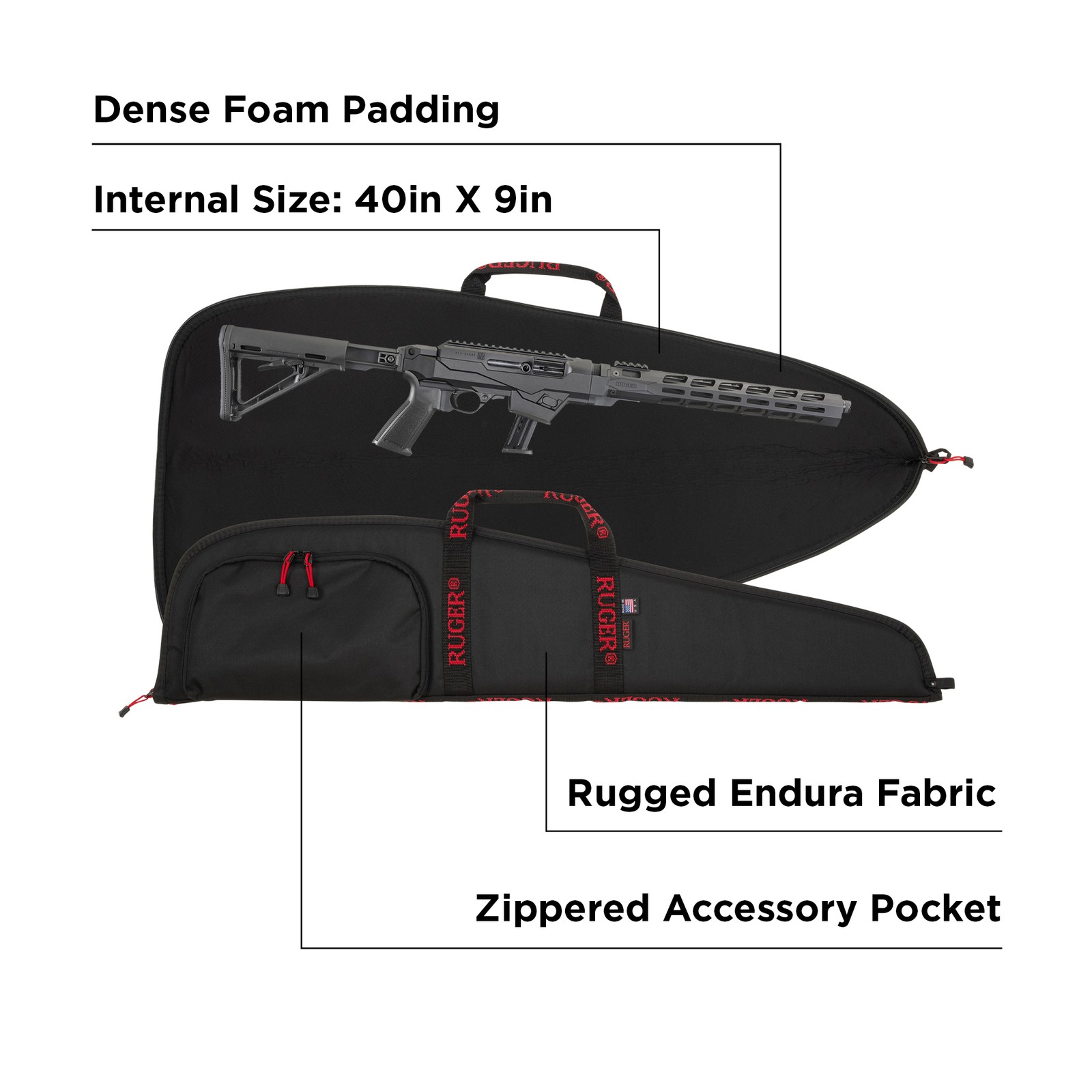 Ruger® 40" Rifle Gun Case, Black