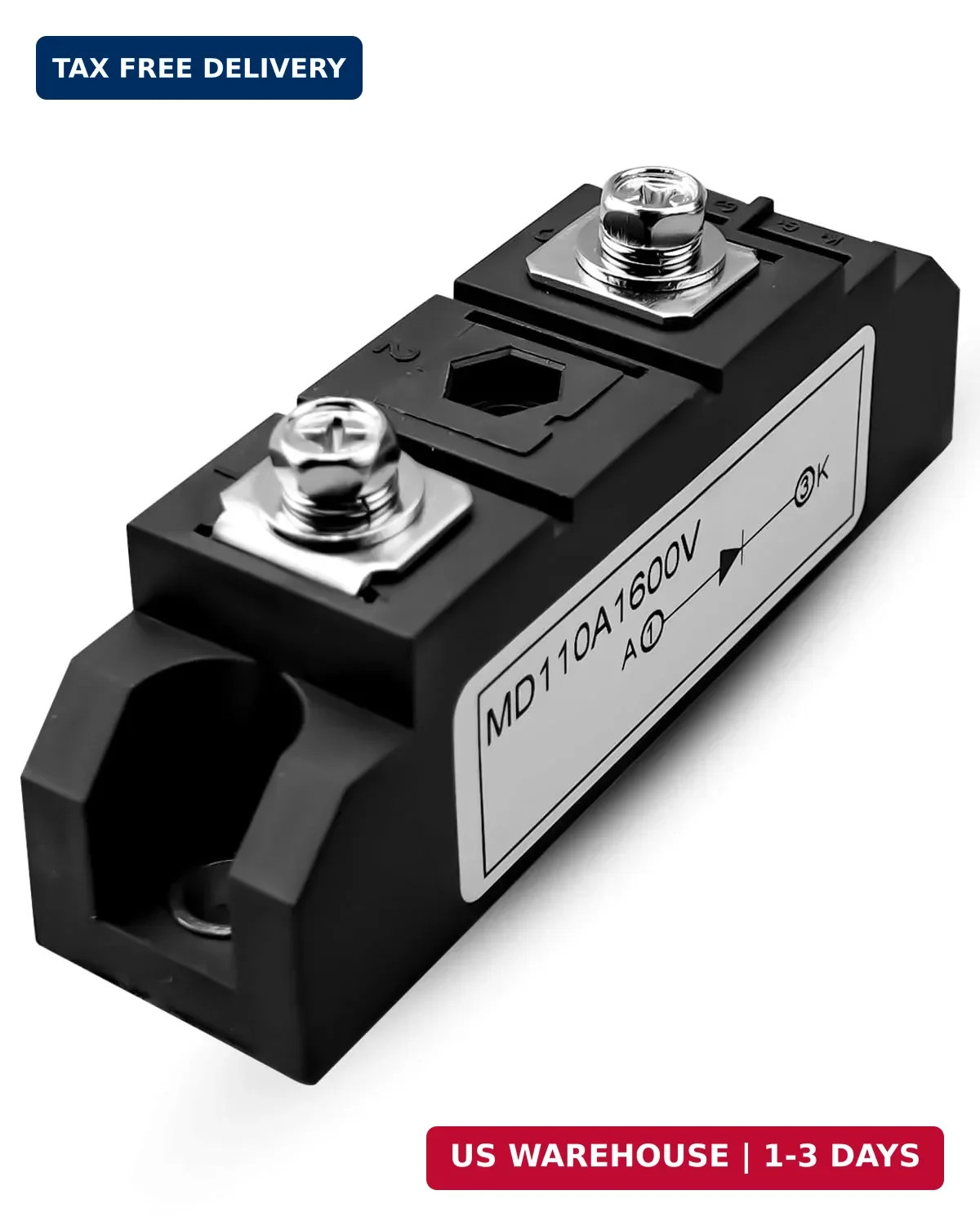 Anti-Reverse Diode Module 110 Amp 12V, One Way Diode for Solar Power Systems, MD