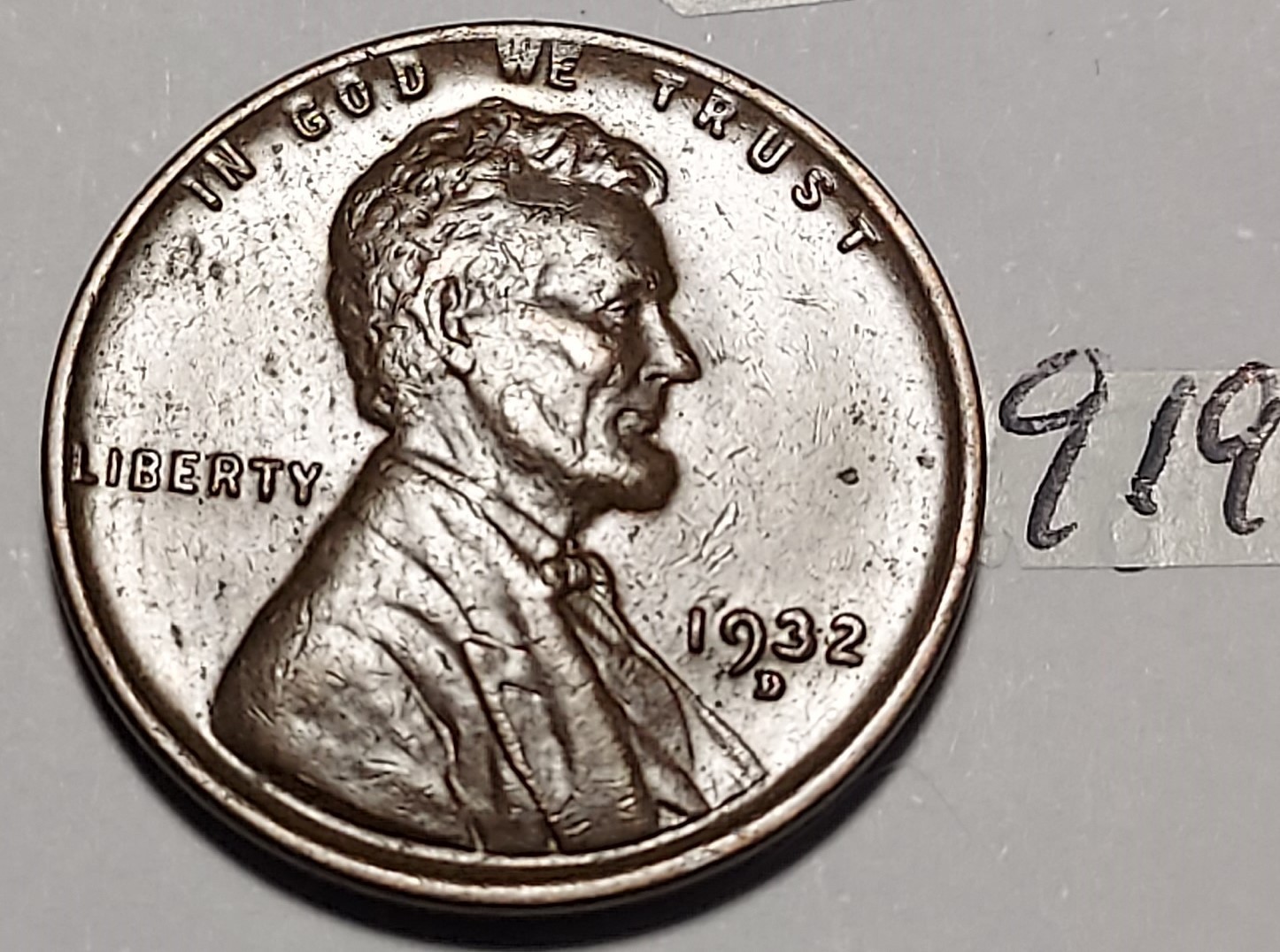 1932-D Lincoln Wheat Cent EXTREMELY FINE # 919