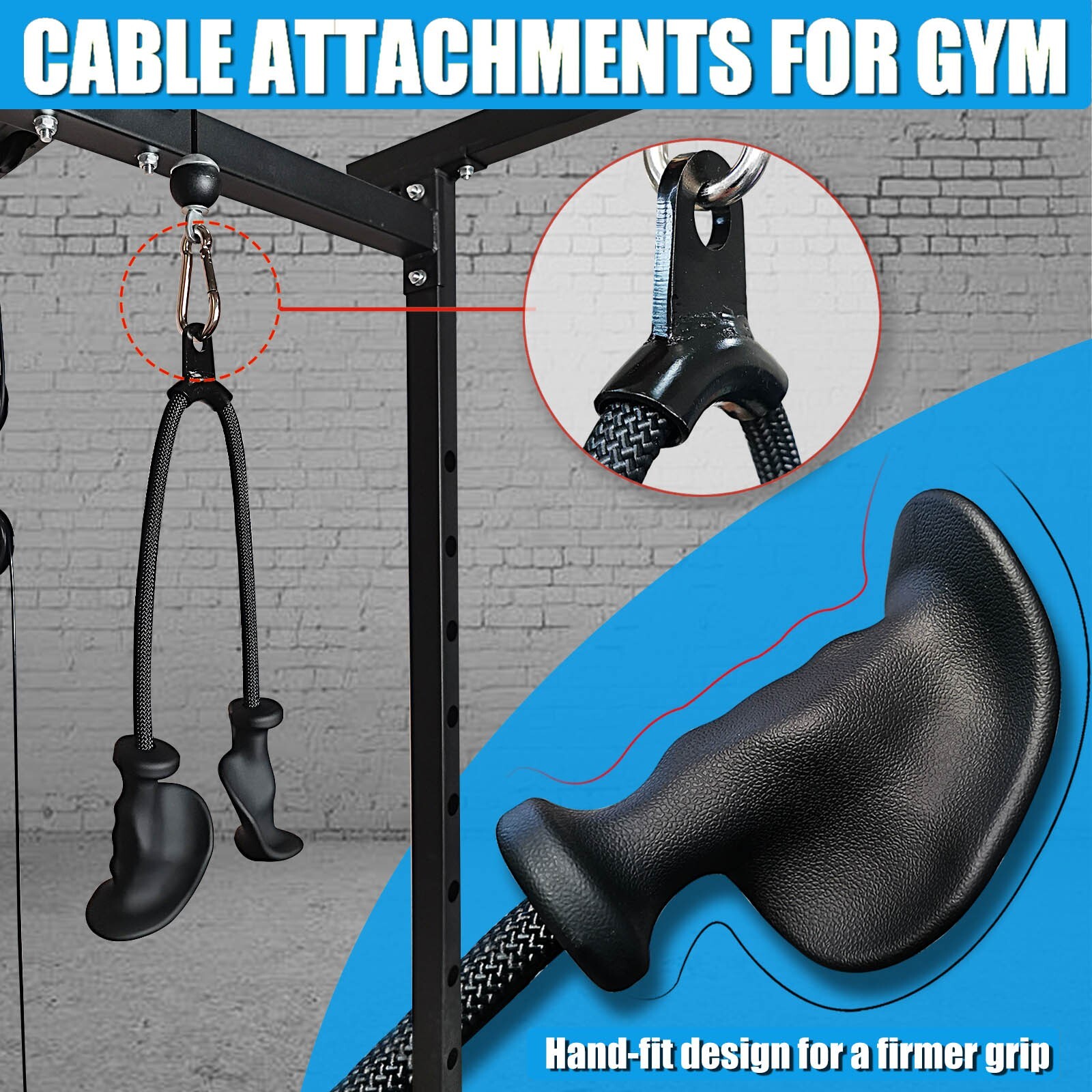 Upgraded 70cm/27" Extra Long Triceps Rope Pulldown Cable Attachments for Gym Bar