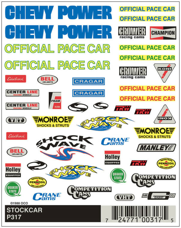 P317 **PineCar P317 NASCAR Decal