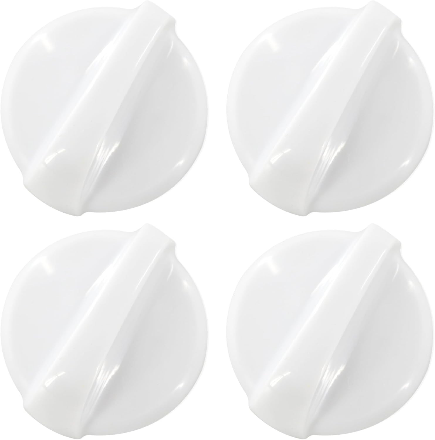 4 Pack White Gas Stove Burner Control Knobs Replacement For Range Oven
