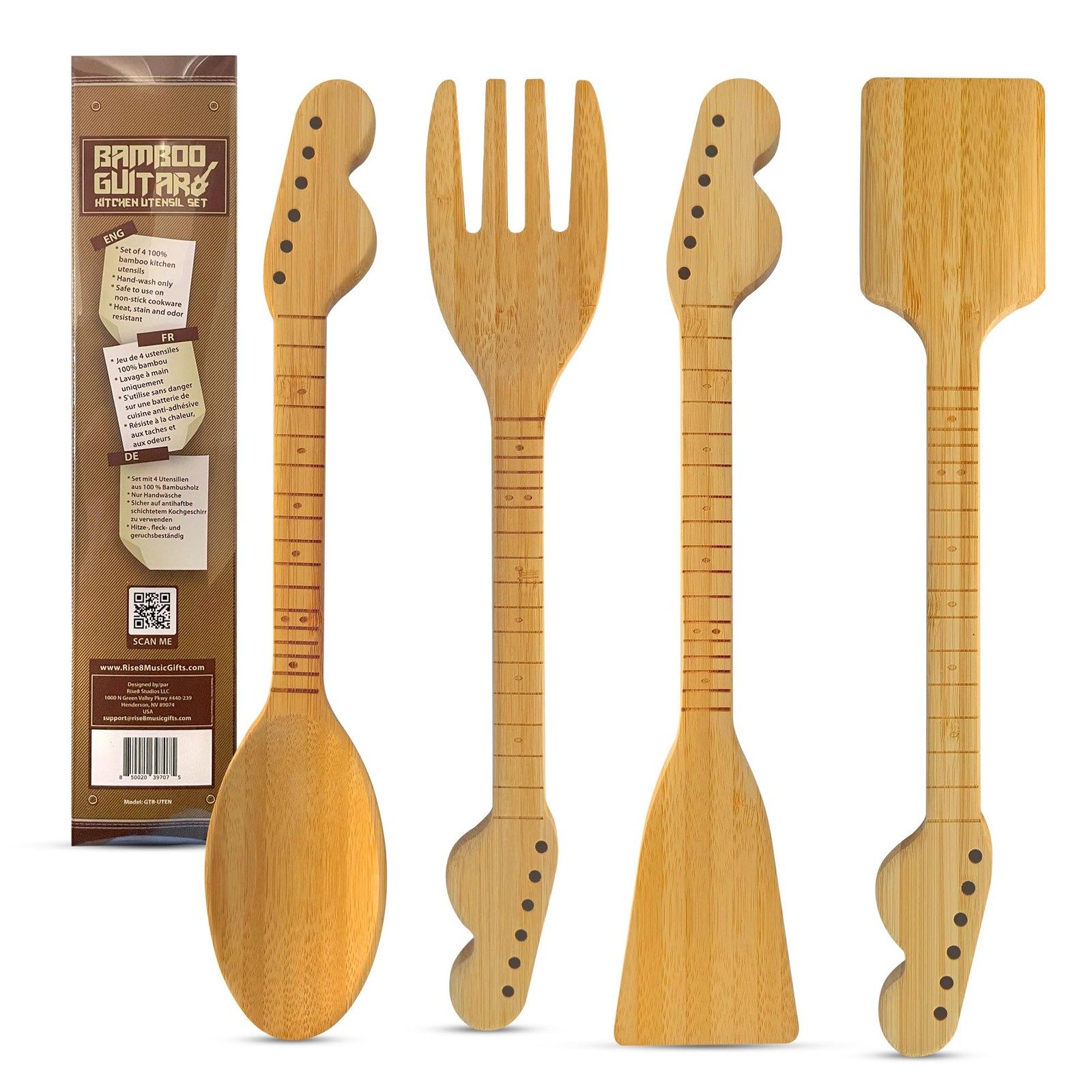 Rise8 Studios Guitar Bamboo 11.75 Inch L x 2.3 W x 5 Thick,