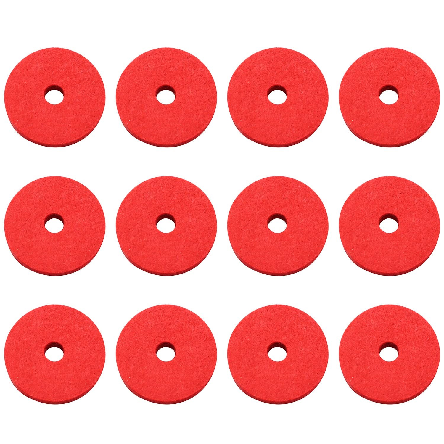 Wool Cymbal Felt 12PCS 36x10mm Red Wool Cymbal Felt, Cymbal Accessories