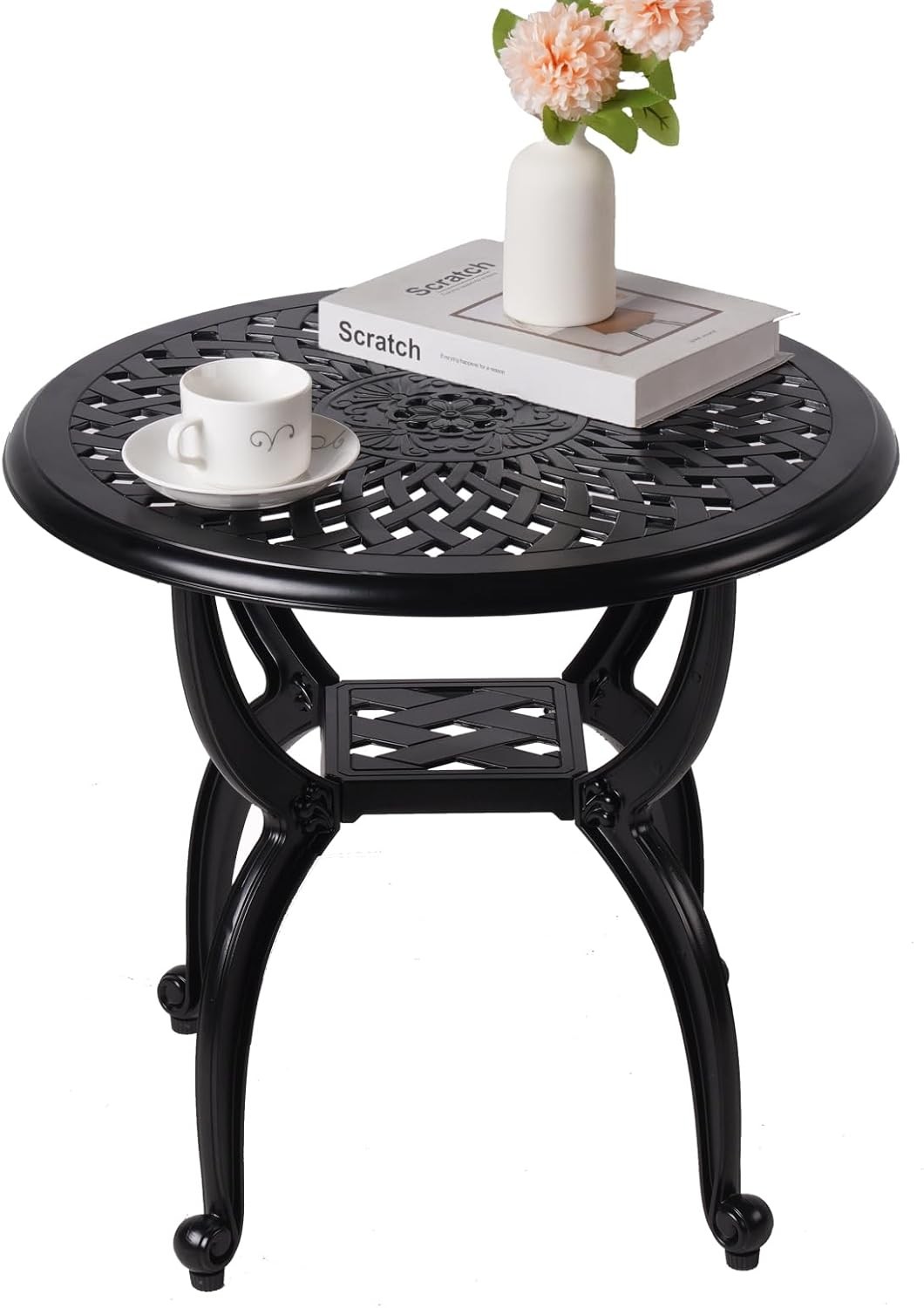 Cast Aluminum Outdoor Side Table,Small Patio Table,Outdoor Coffee Tables