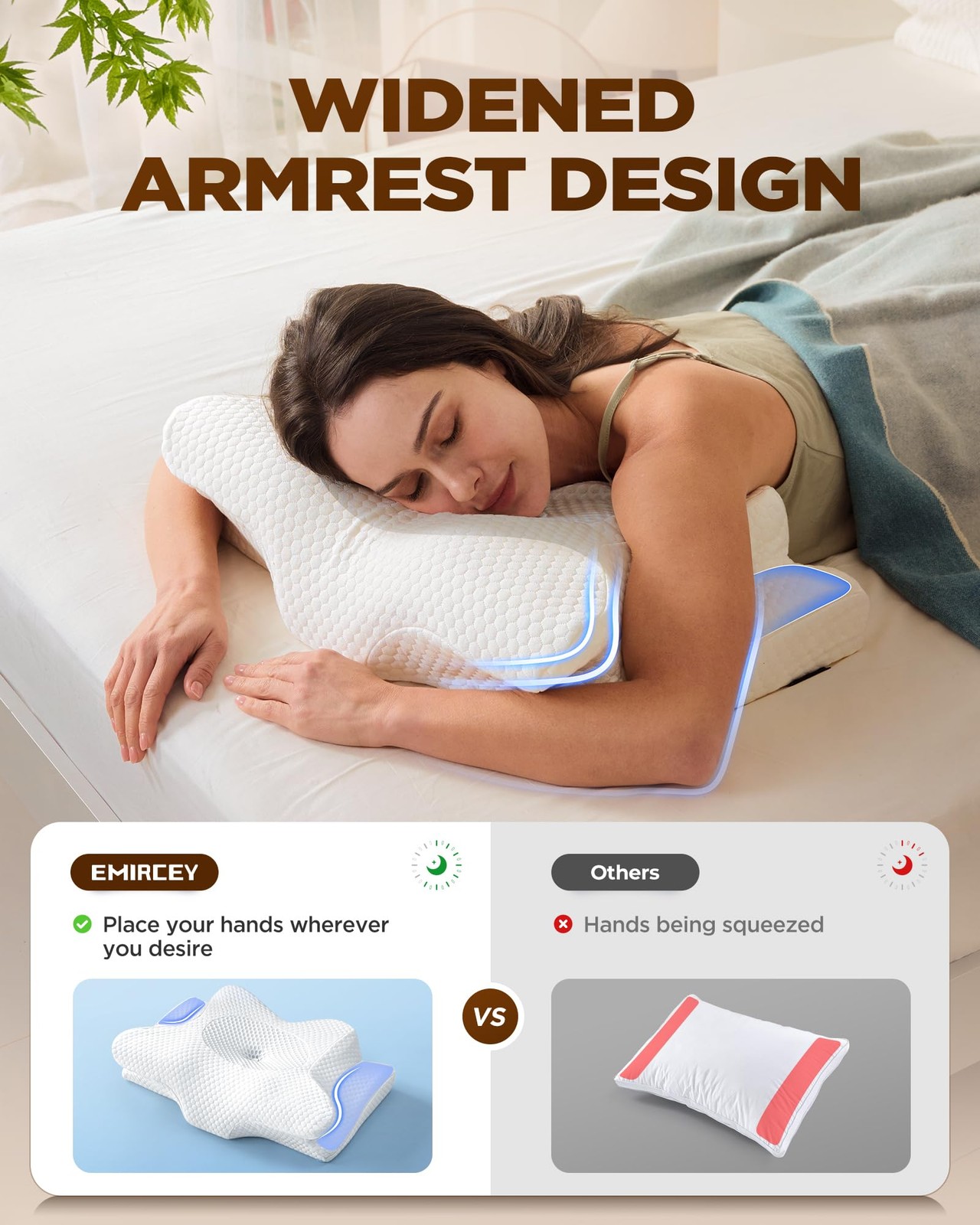 Dream Without Pain Cervical Neck Pillow for Sleeping, Ergonomic Side Sleeper ...