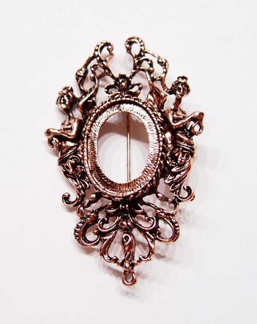 6 of 25x18mm Rose Gold Muse Grace Woman Brooch Pin Pendant Settings 65x40mm
