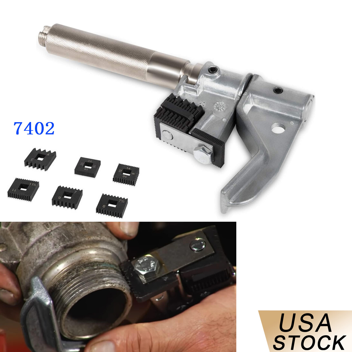 7402 Universal Outside Thread Chaser +6Pcs 216884 Standard Die 1-1/4” to 5” O.D.