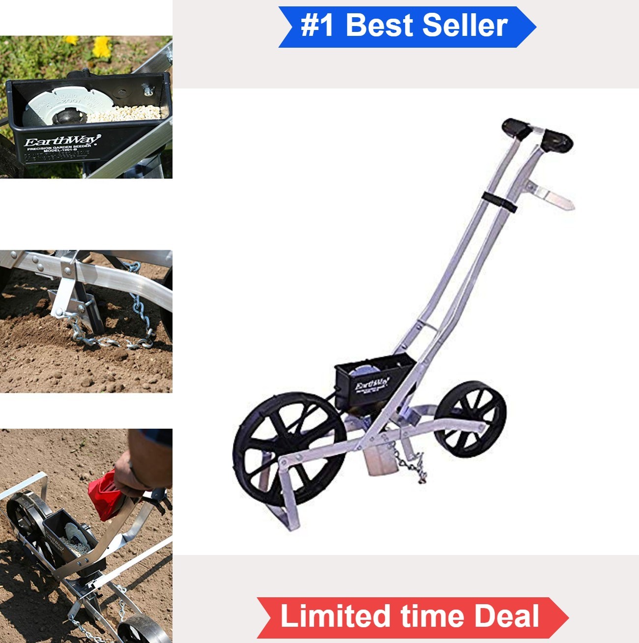 Precision Garden Seeder 7 Seed Plates Corn Planter Row Marker 30 Inch