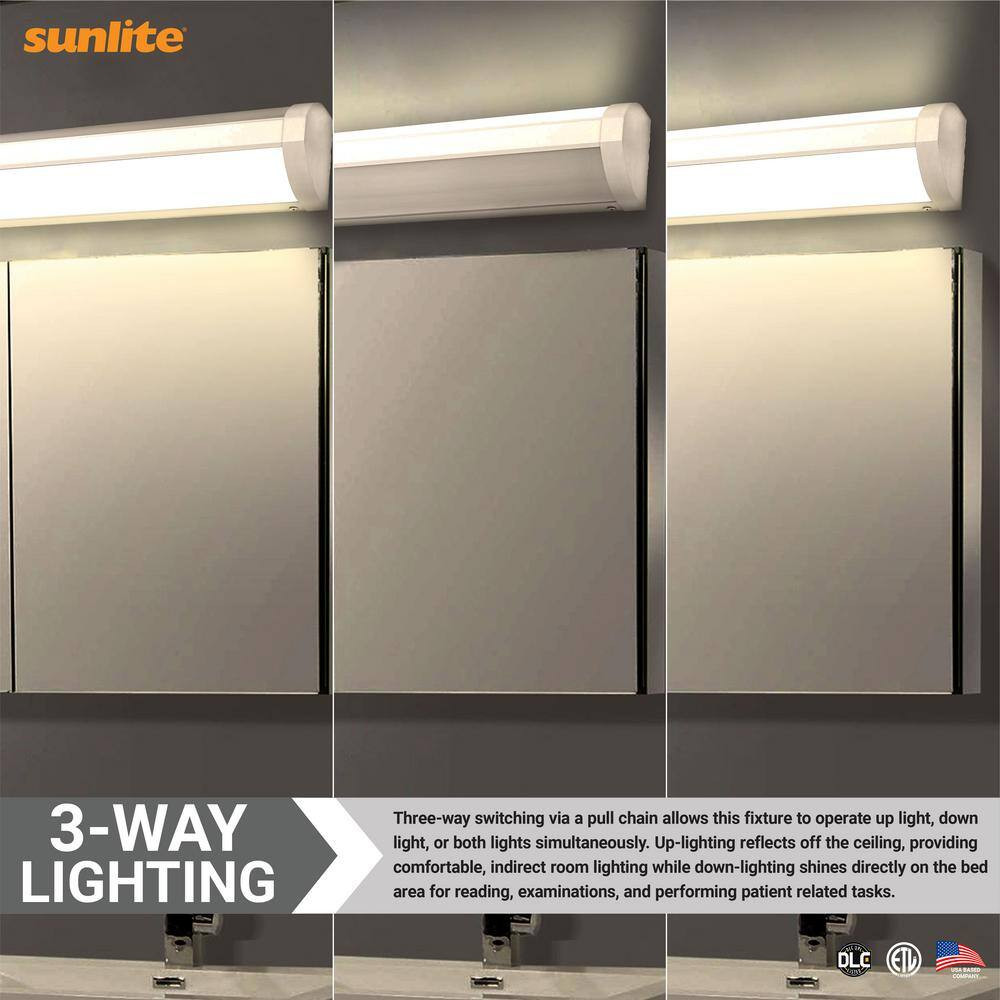 36 In. White Linear Bed Light Integrated LED Selectable Wattage Selectable CCT