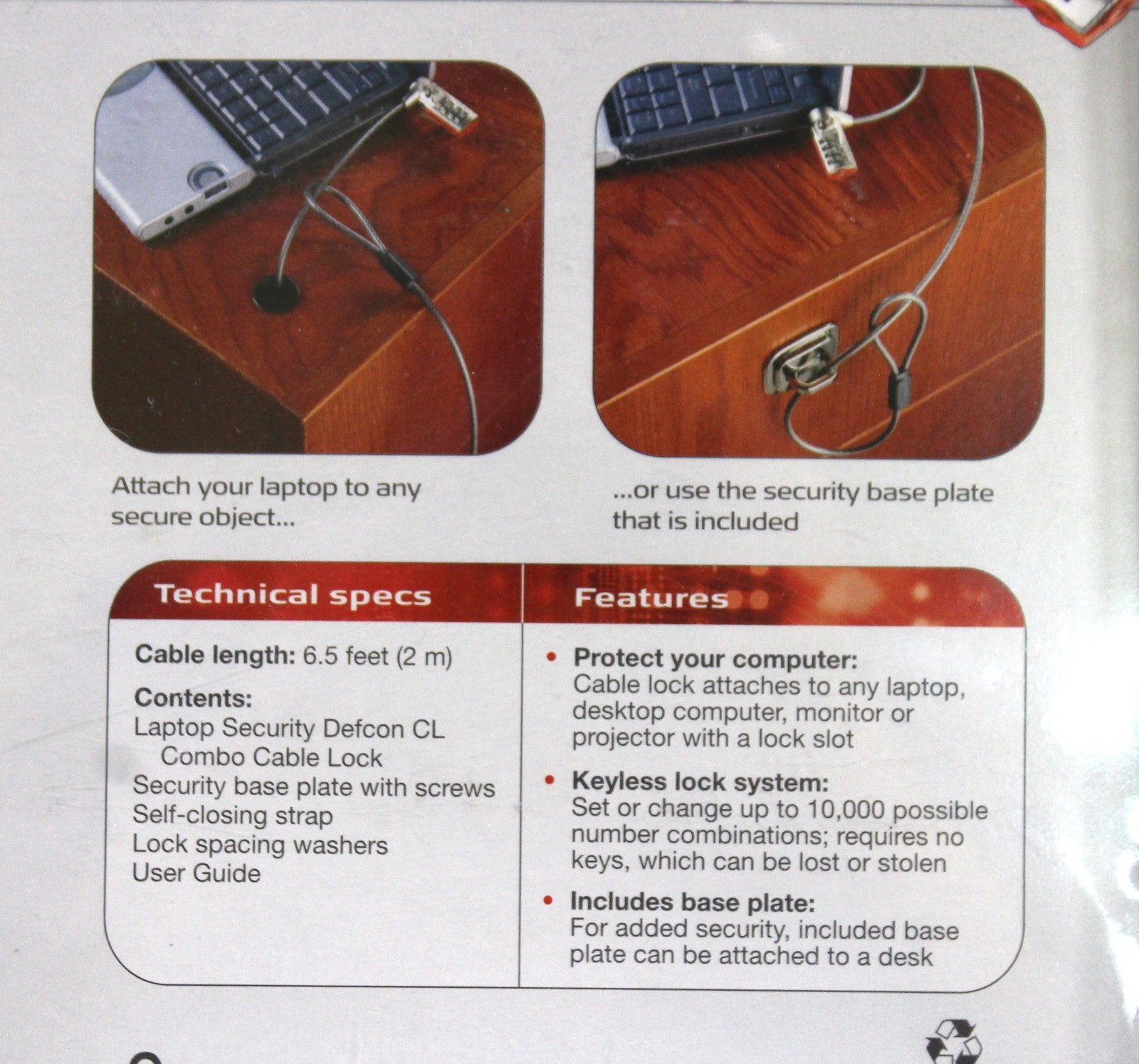Targus ~ Laptop Security Defcon CL Combo Cable Lock ~ PA410U ~ NEW