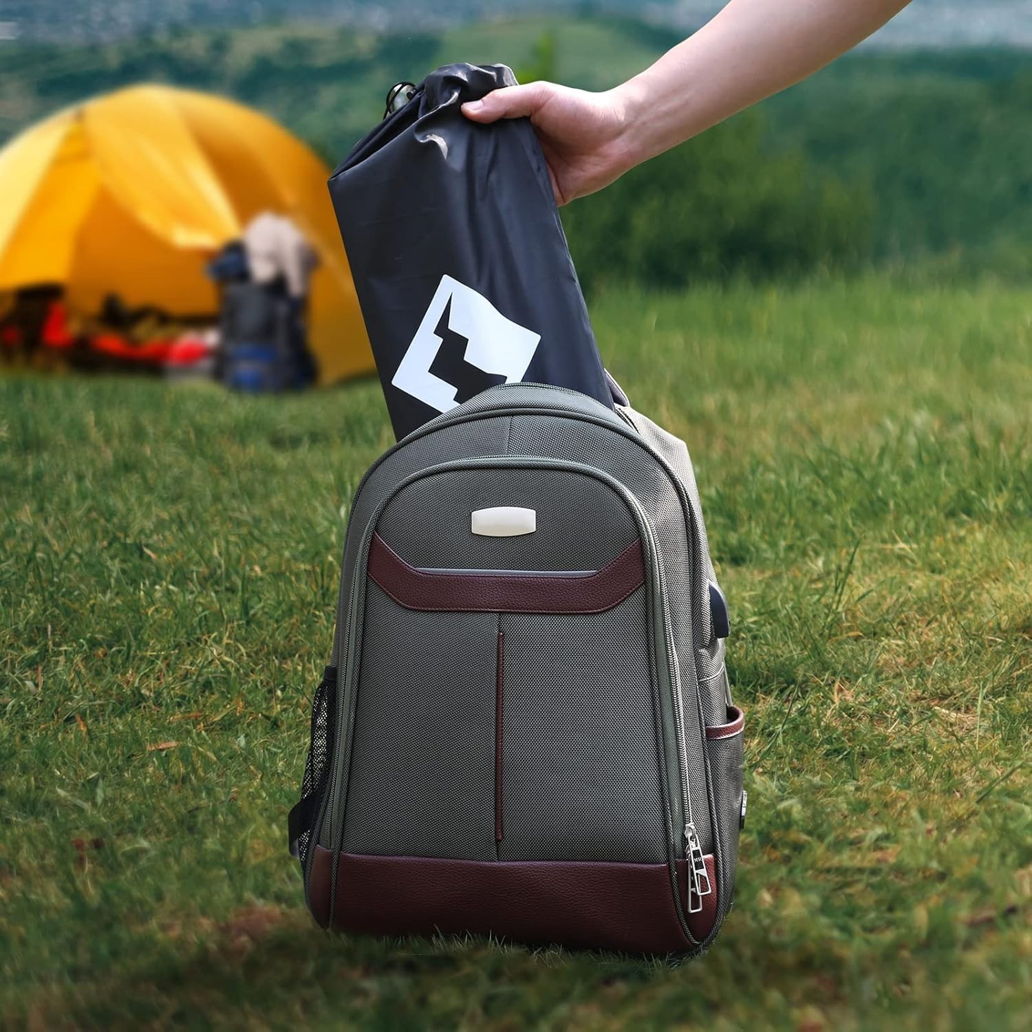 Portable Camping Side Table Ultralight Aluminum Foldable Beach Table with Car...