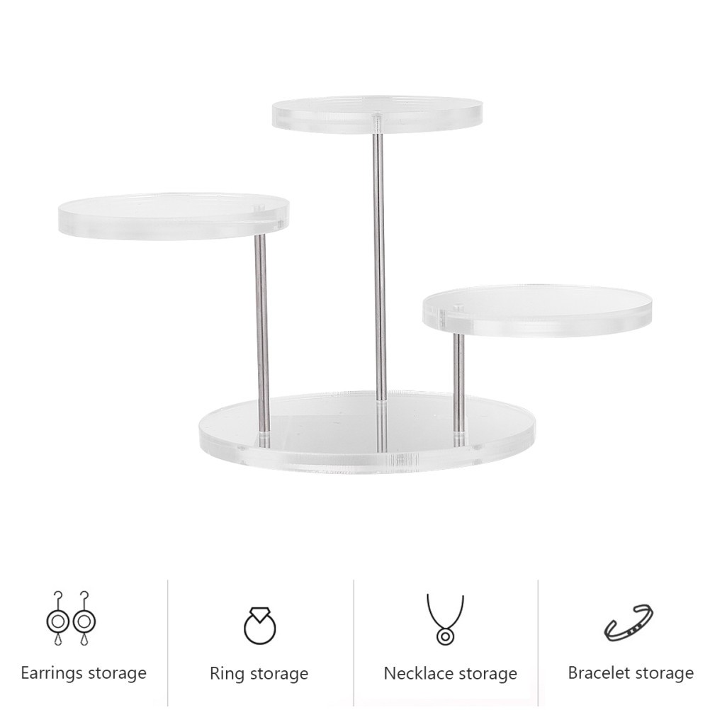 1Set Multi Layer Transparent Jewelry Display Stand Storefront Gallery Window Use