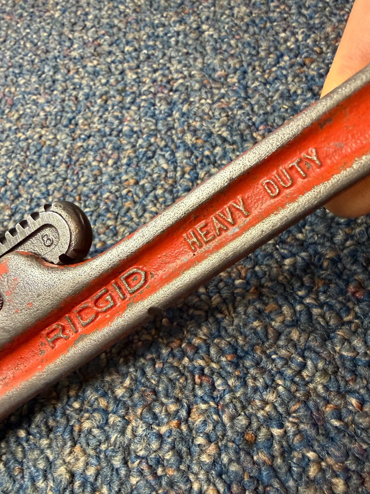Vtg Ridgid 8" pipe wrench, vg condition