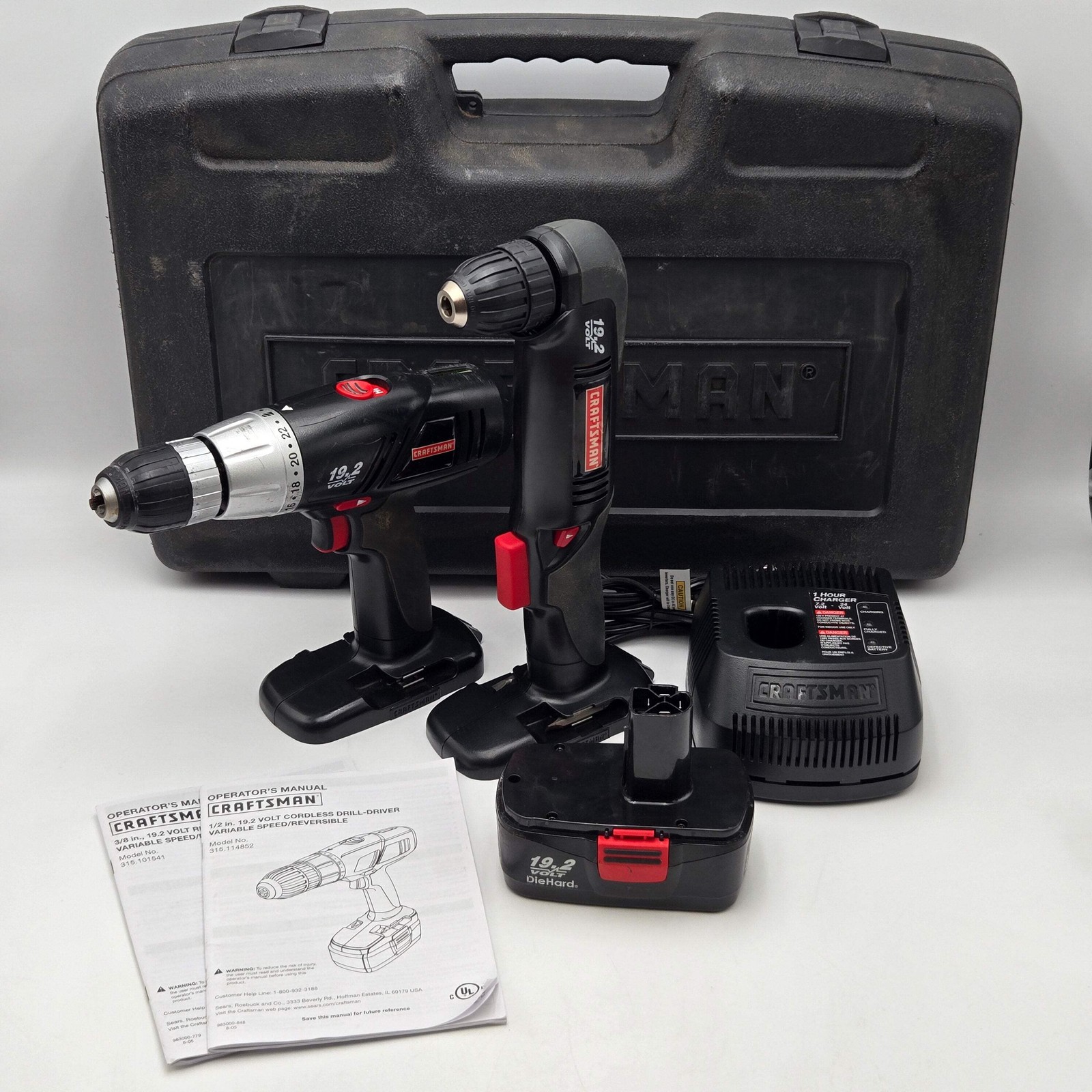 Craftsman Drill-Driver Set 315.114852 + 315.101541 Battery & Charger - Used