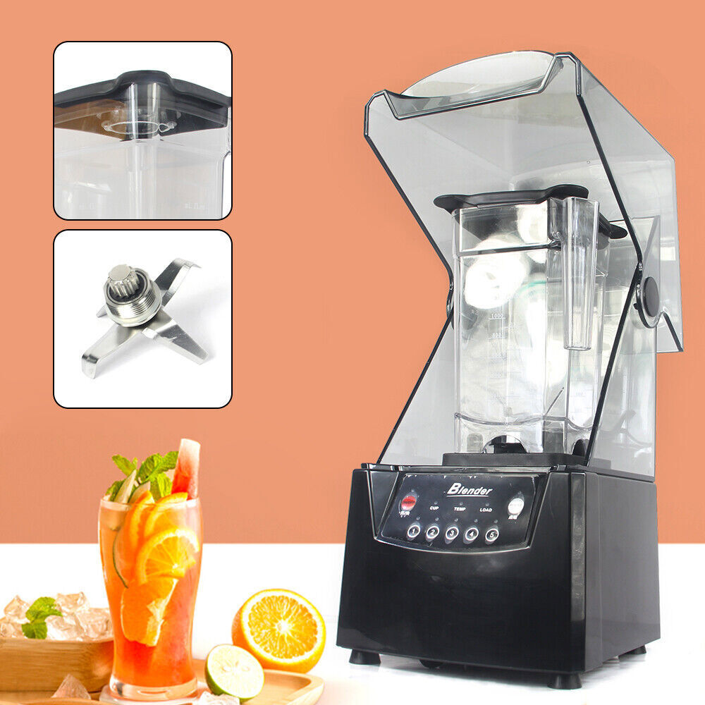 2600W Heavy-duty Commercial Blender With Shield Quiet Sound Enclosure 1.8L 110V