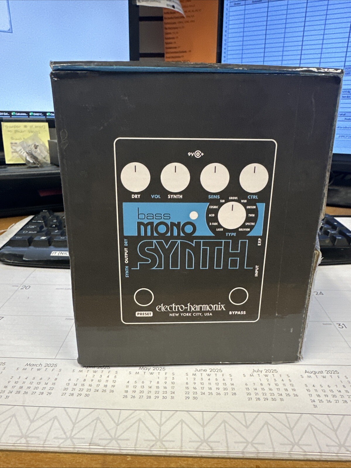 Used Electro-Harmonix EHX Bass Mono Synth Synthesizer Guitar Pedal-38346-1 MKA