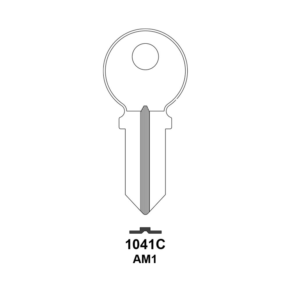 AM1 / 1041C Key Blank Nickel