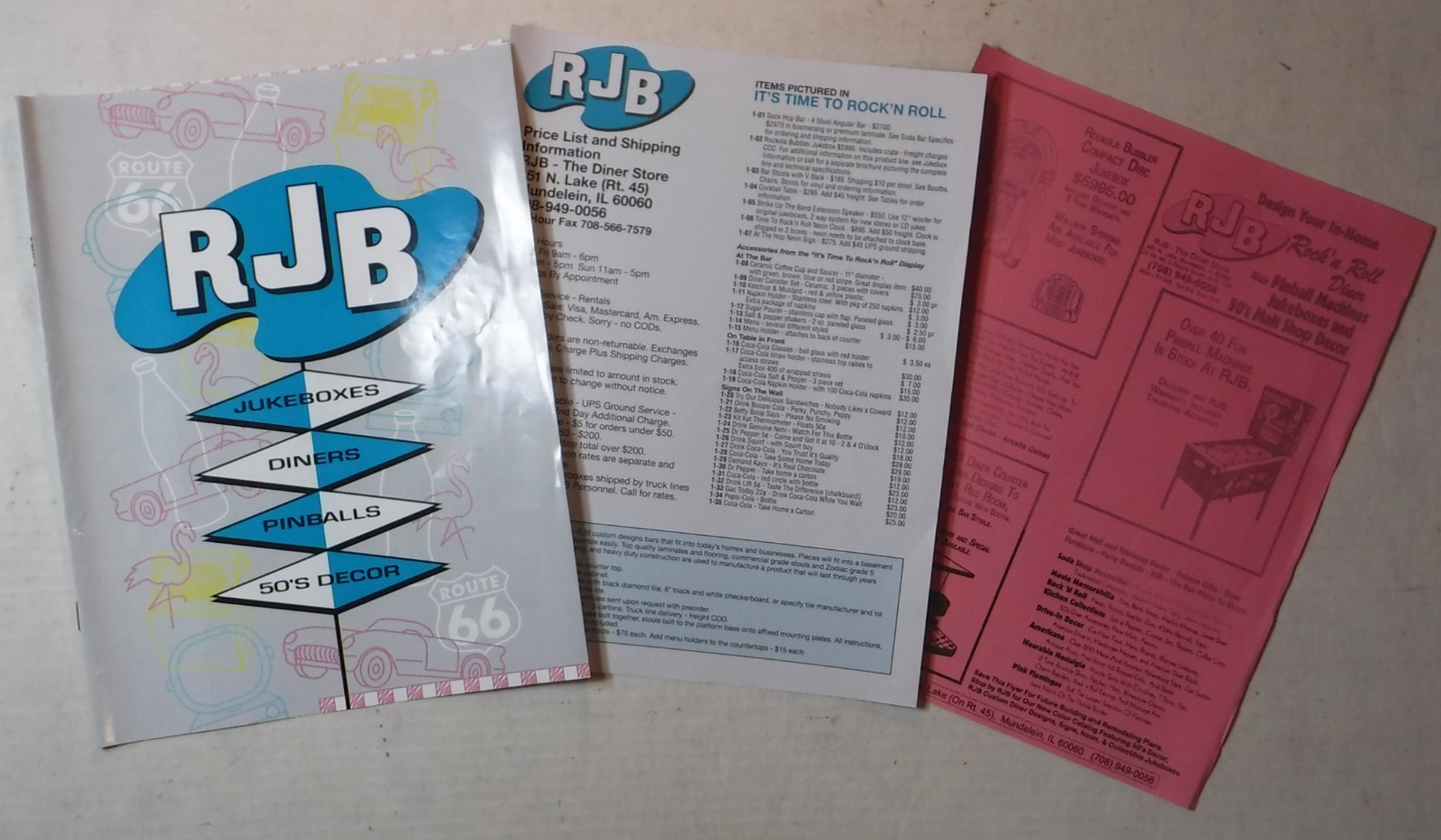 RJB – THE DINER STORE / FIRST & SECOND CATALOGS FROM 1994 & 1996