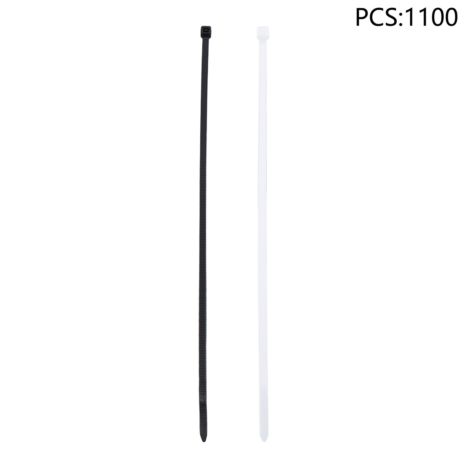 Nylon Self-locking Cable Ties 12" 50 lbs — 1000-Pack Black, 100-Pack White