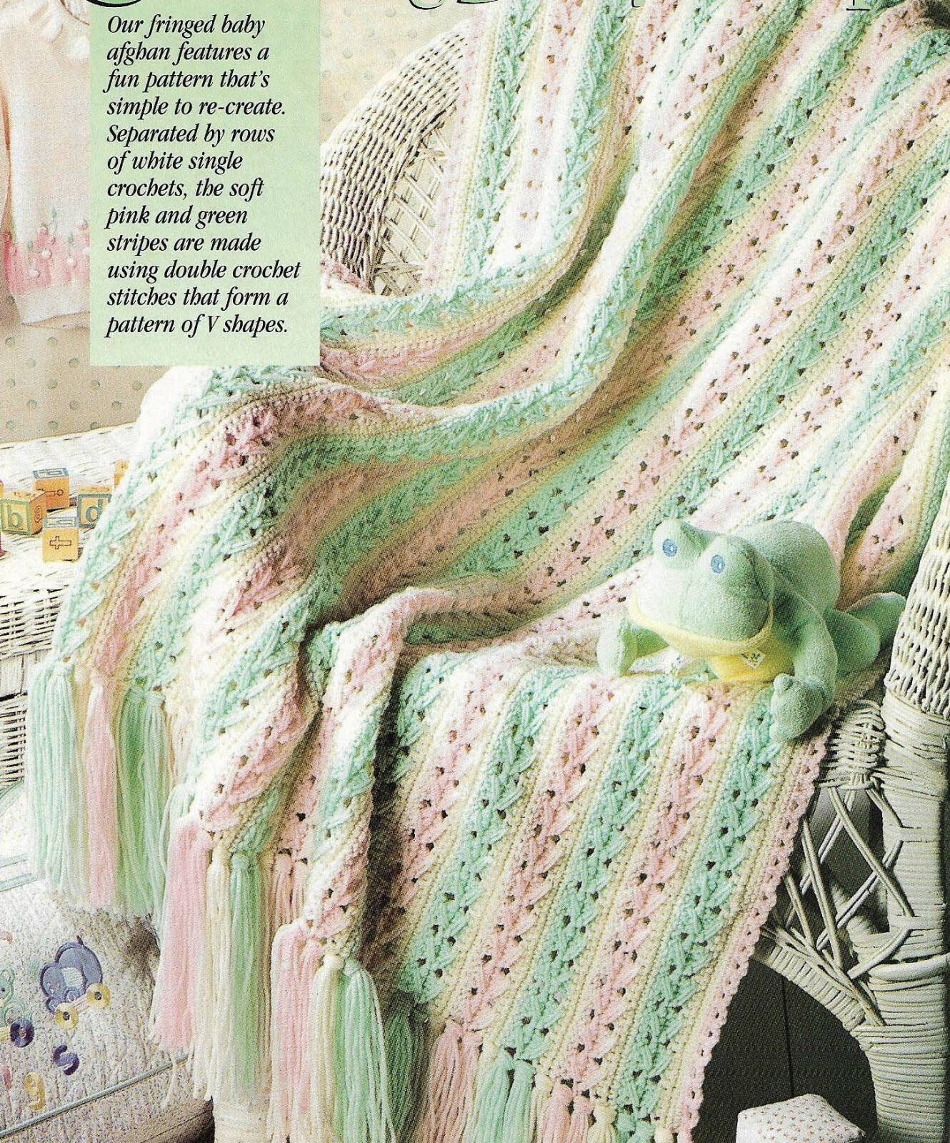CHARMING BABY WRAP AFGHAN NURSERY DECOR CROCHET PATTERN INSTRUCTIONS