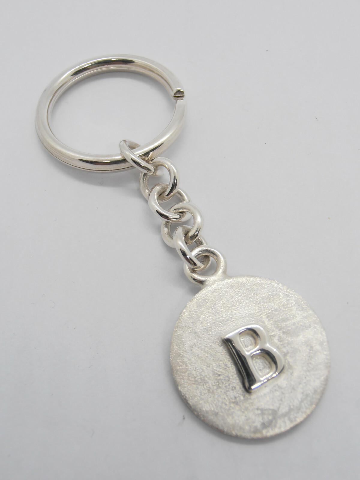 Letter Keychain - B - 925 Silver - Initial - Alphabet - Breeze -