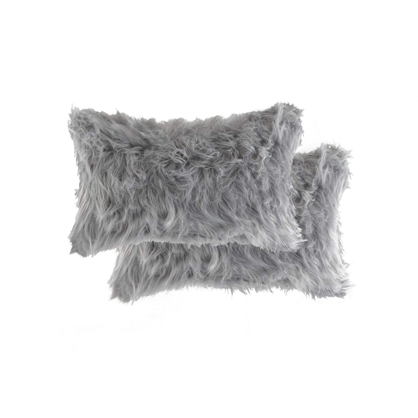 12 X 20 X 5 Gray Faux  Pillow 2 Pack