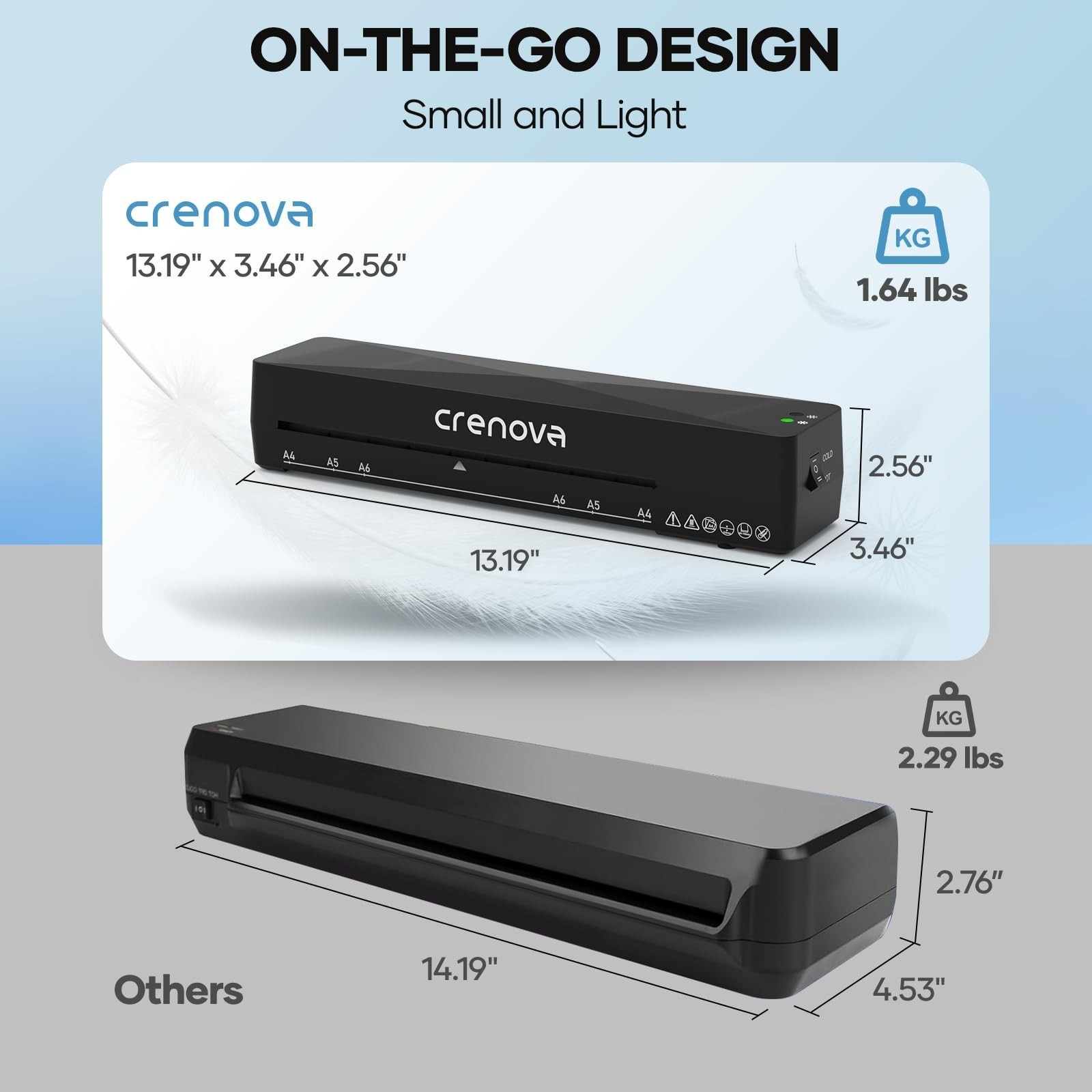 Crenova Laminator Machine with 10 Laminating Sheets, A4 Laminating Machine Ho...