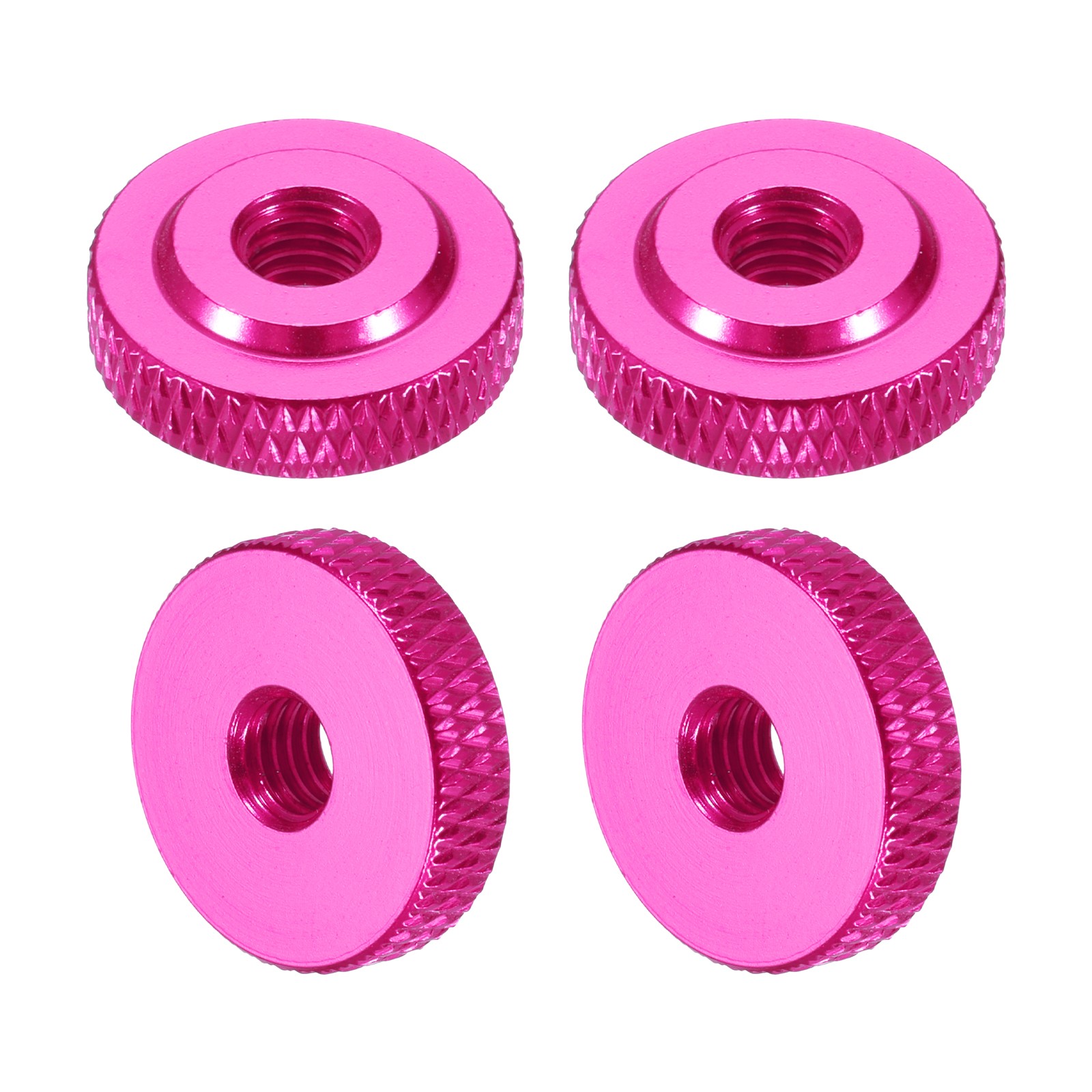 4Pcs M5x16mmx5mm Shoulder Knurled Thumb Nuts, Peach Red