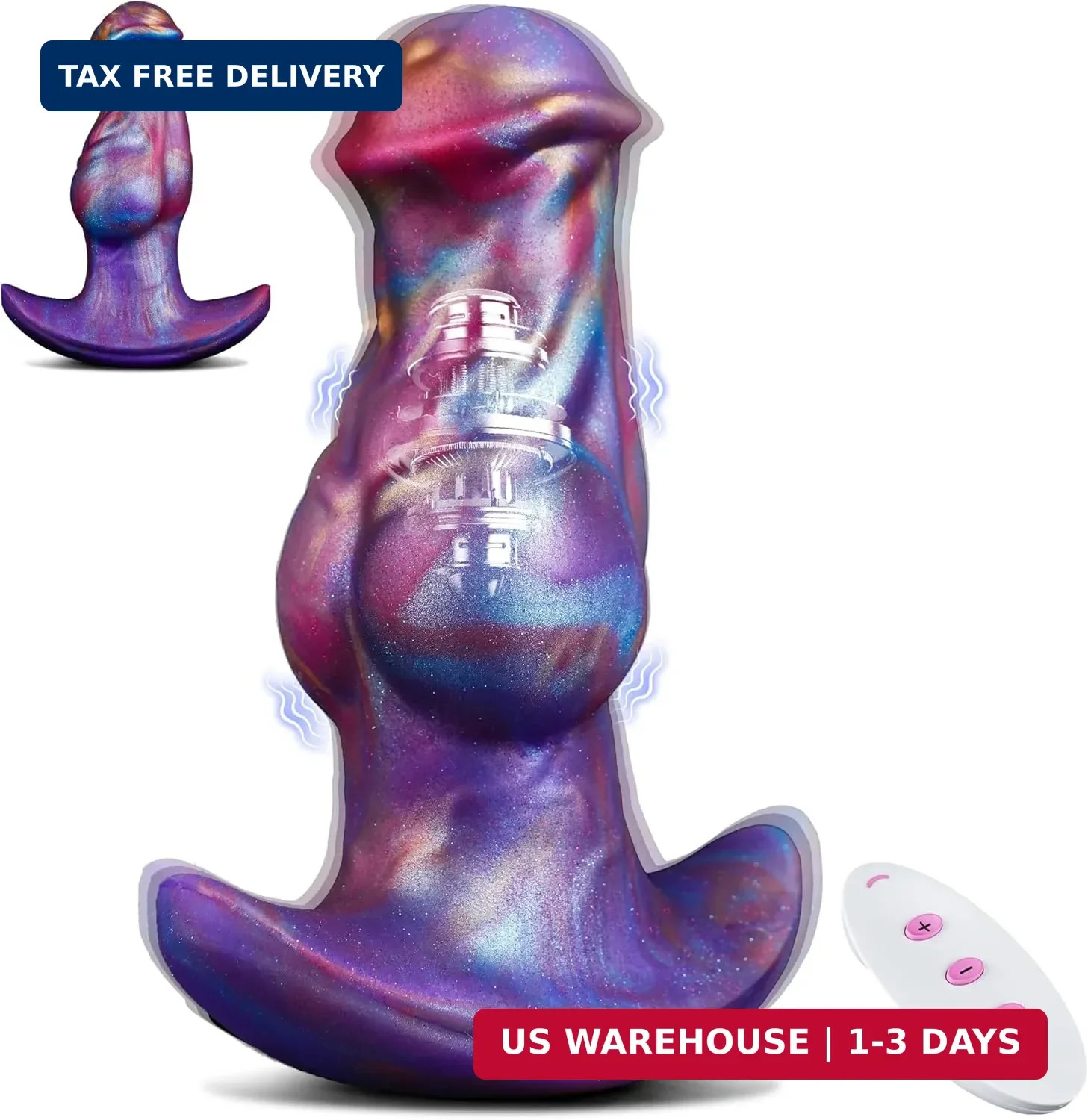 Vibrating Butt Plug  Knot Dildo - Large Buttplug Huge Anal Plug Vibrator