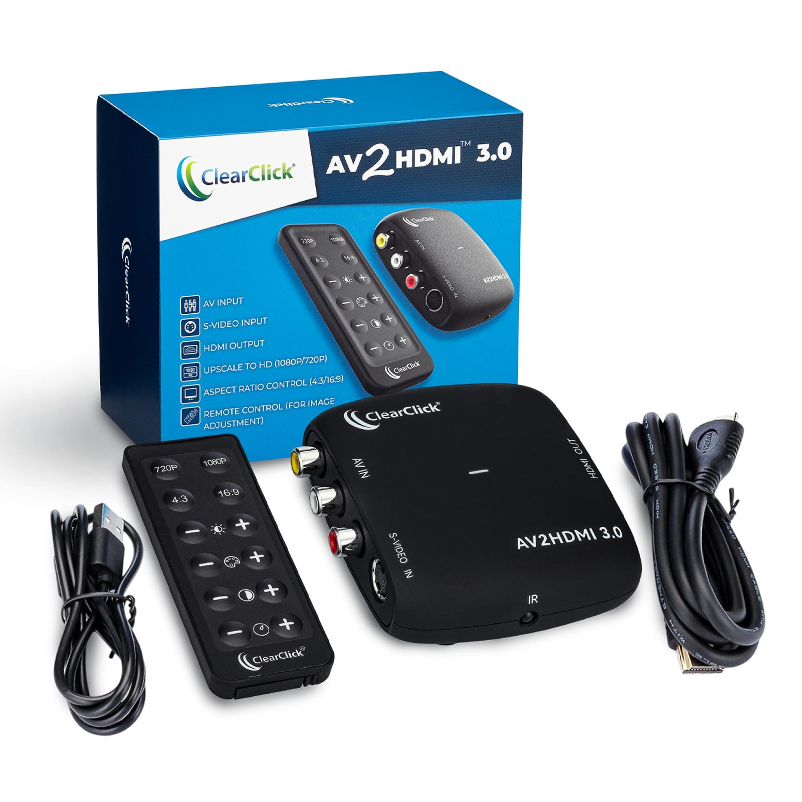 ClearClick AV to HDMI Converter 3.0 (Third Generation) - 1080P RCA or Black