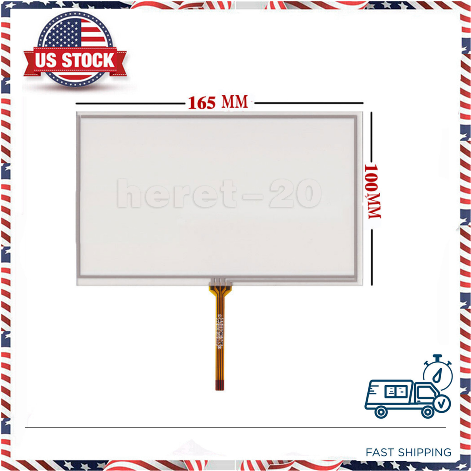 7" 4Wire Resistive Touch Panel 165X100mm For AT070TN92 LCD Screen US Ship