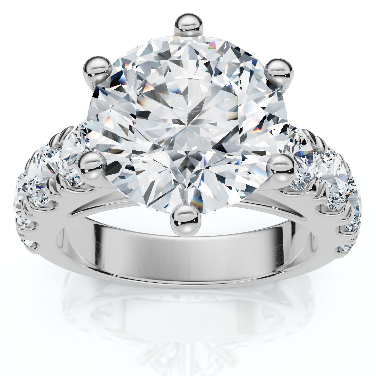 Certified 5 1/2 cttw Diamond Engagement Ring 14k White Gold Lab Grown