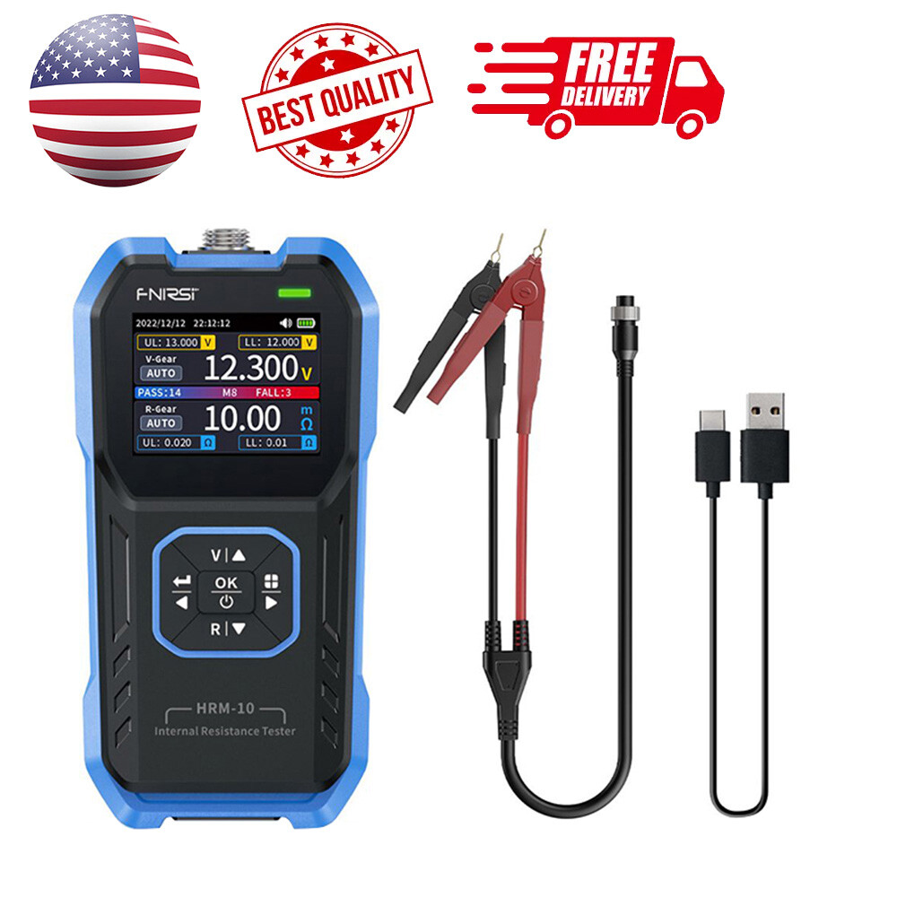FNIRSI Internal Resistance Detector AC Lead Acid Lithium Car Battery Tester US
