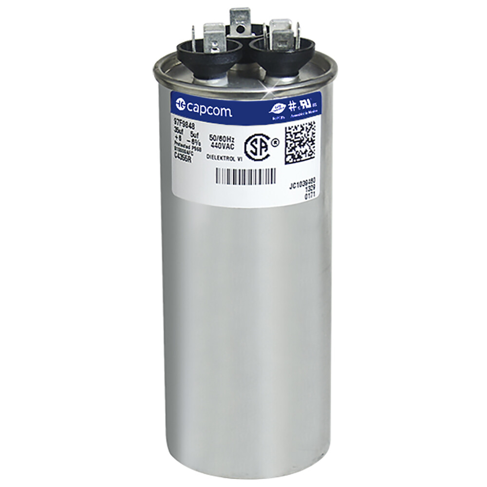 35+5 uF x 370 or 440 VAC Round Run Capacitor Upgrade by Capcom
