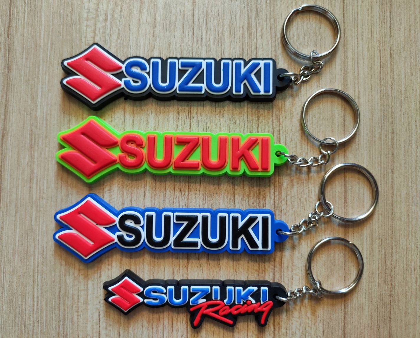 Suzuki Keychain Rubber Keyring Motorcycle Bike Collectible Modern Gift New