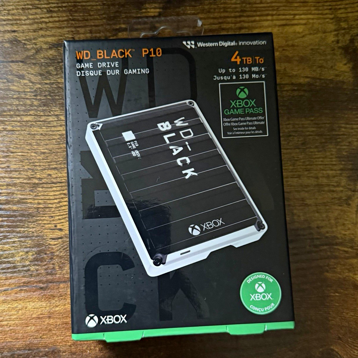Brand NewWestern Digital WD_BLACK P10 4TB External Portable HDD for Xbox USB 3.2