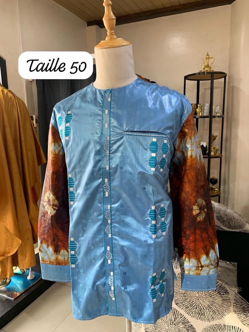 Sahelian Dashiki Shirt for Men, Multiple Colors & Sizes 42-50