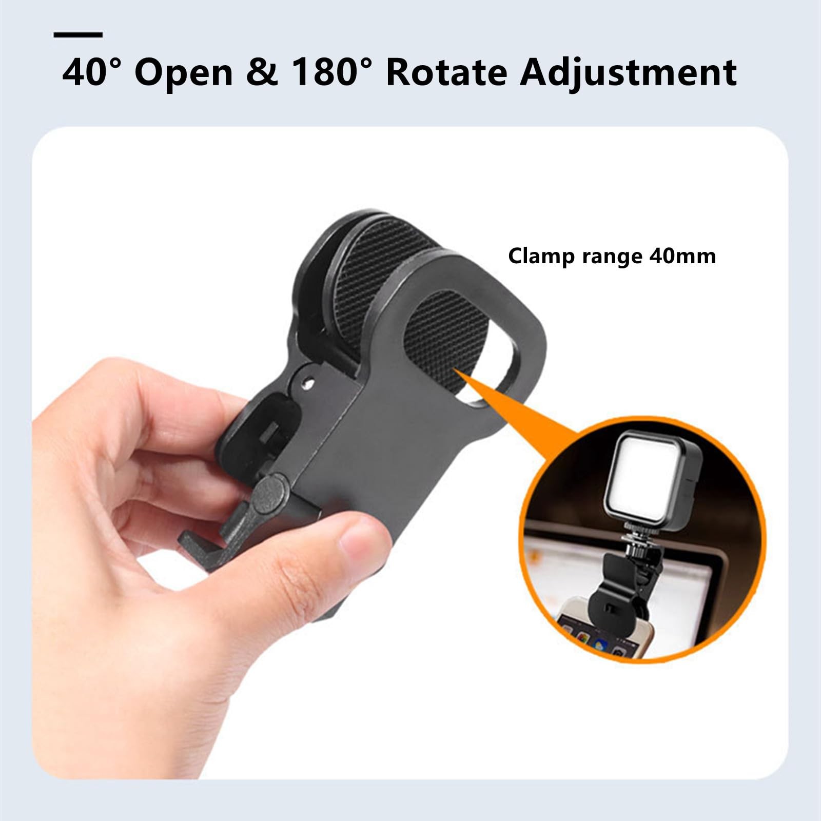 2-Pack Selfie Light Clip Mount Holder with 1/4" Screw Connector - Universal C...